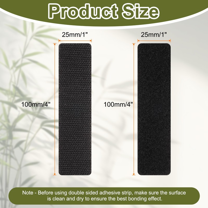 48set Hook and Loop Strips with Adhesive 1"x4" Hook and Loop Tape Sticky Black gallery