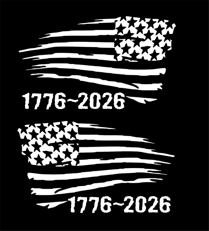 America 250 1776-2026 5″ Vinyl Stickers Right & Left 2 Pack 20 Different Colors