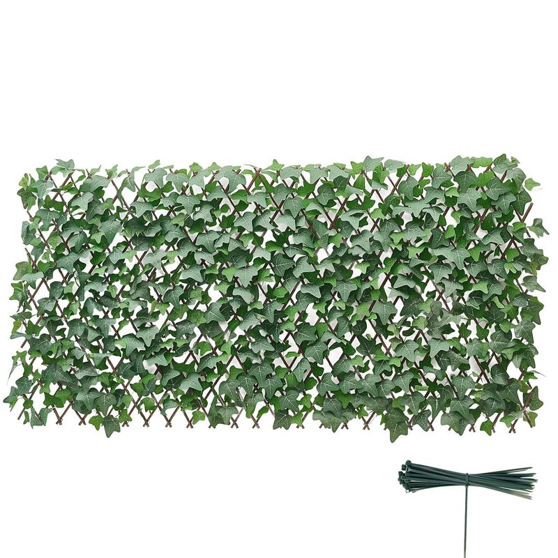 25x126in Expandable Artificial Greenery Panel including 50 Zip Ties Realistic gallery