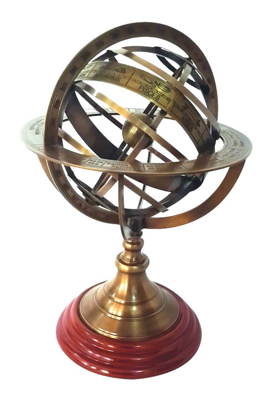 Collectible Engraved Brass Armillary Nautical Sphere Vintage Globe 12 Inch Decor