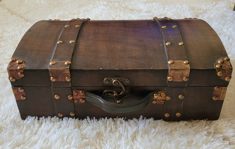Wooden Decorative Storage Keepsake Box with Hinged Lid for Home Decor