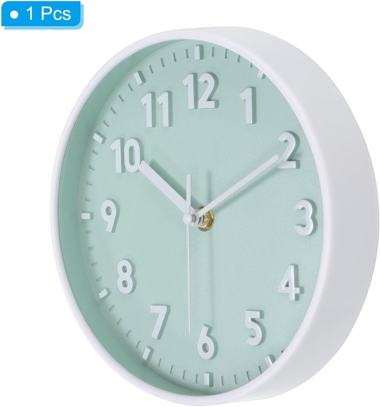 PATIKIL 8 Inch Wall Clock, 3D Number Quartz Battery Operated Silent Non-Ticking gallery