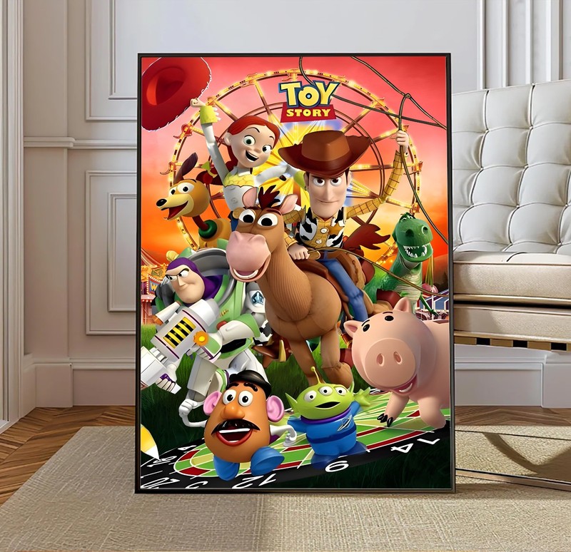 Toy Story Poster – Woody Buzz Lightyear Wall Art – 90s Animation Print gallery