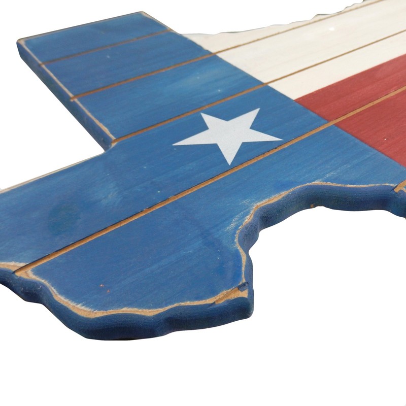 Rustic Distressed Wood Texas Flag Map Outline Wall Decor Hand Painted 18.5 inch gallery