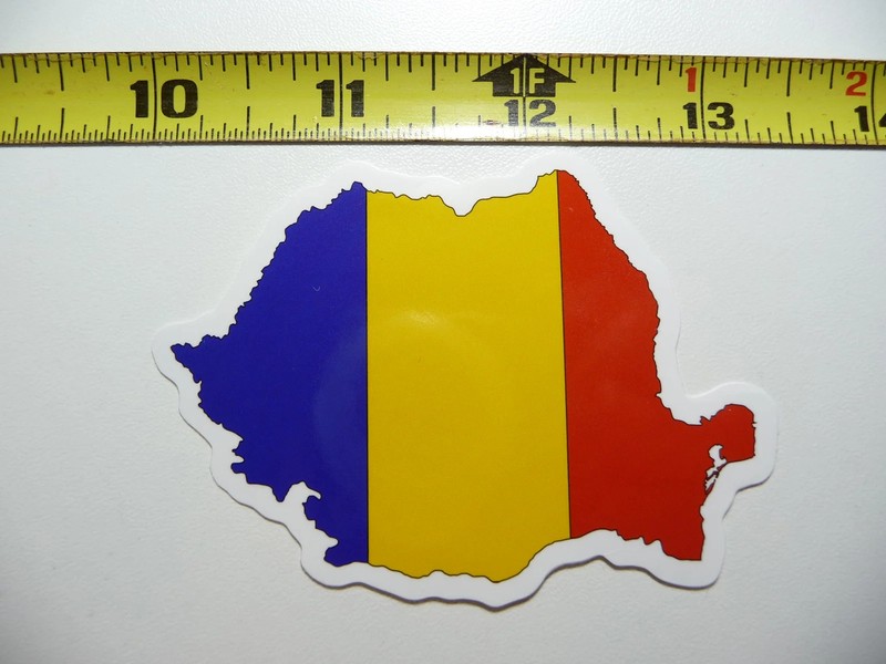 ROMANIA SMALL STICKER DECAL MAP FLAG COUNTRY OUTLINE SILHOUETTE LAPTOP