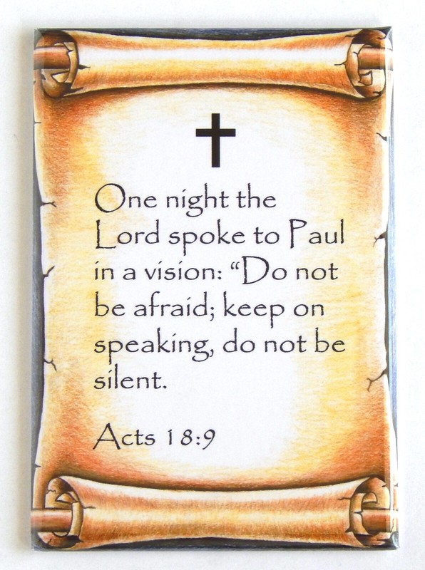 Acts 18:9 Bible Verse FRIDGE MAGNET christian catholic