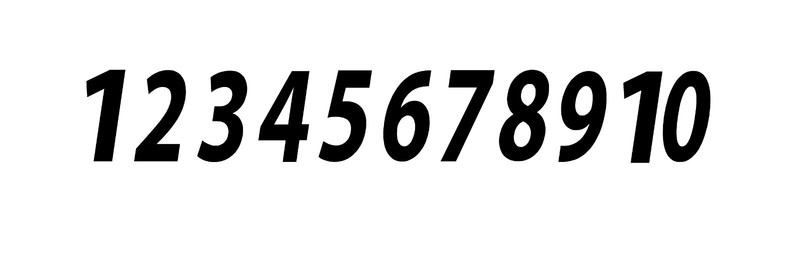 1-10 Numbers Reflective Black Sticker Vinyl Decals 1″ – 10″ Set Of 10 (V651-R)