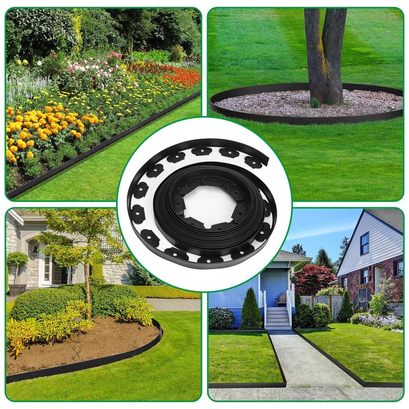 Bonviee 1.5 Inch x 66FT Garden Border Edging Kit with 100 Anchoring Spikes, F... gallery