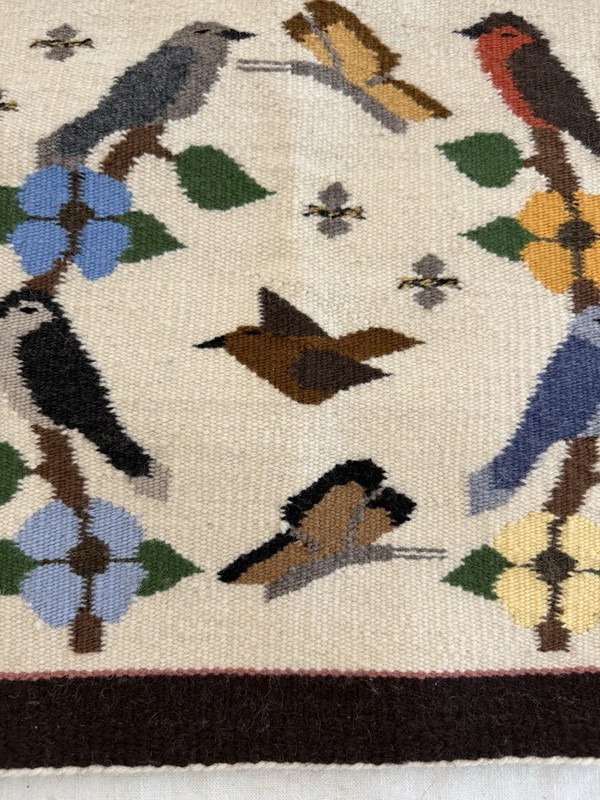 Marie Begay Birds & Butterflies woven tapestry rug wall hanging native indian gallery