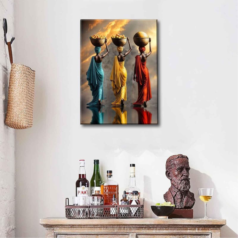 Black Girl Canvas Wall Art African American Woman painting Decor Pictures Ret... gallery