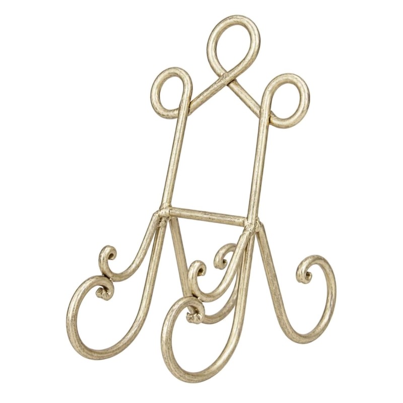 Metal Display Easel Scroll Tabletop Easel, Display Stand 5″ x 8″ x 9″, Brass