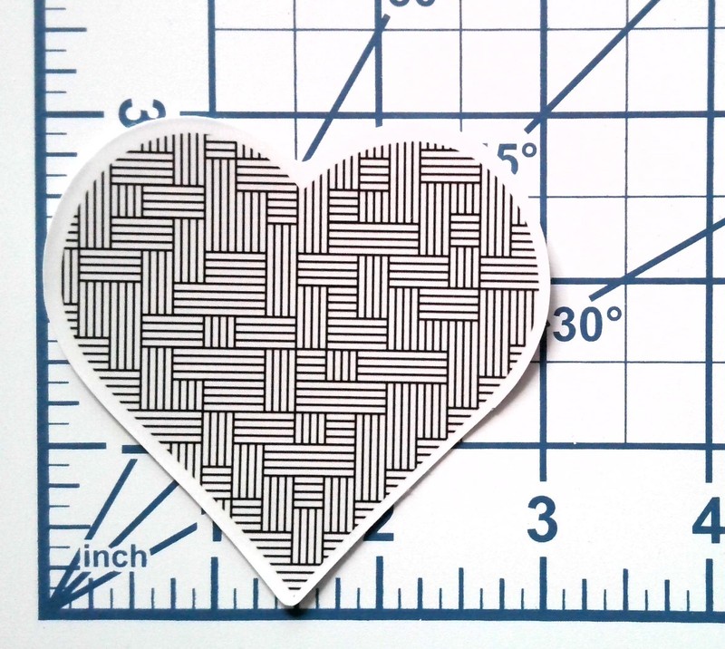 Geometric Weave Heart Vinyl Sticker Black and White Minimalist Line Art Decal gallery