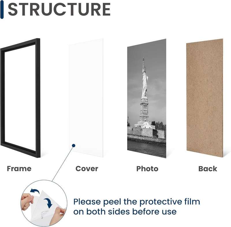 12X18 Picture Frame, Display for 12 X 18 Poster, Wall Gallery Photo Frames, Blac gallery