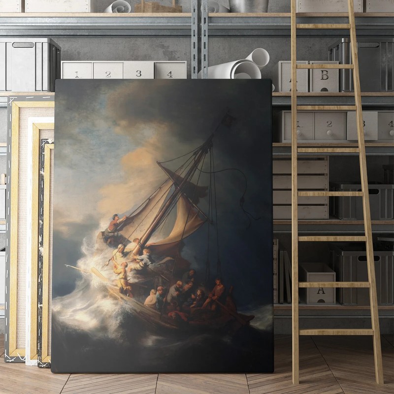 Christ in the Storm on the Sea of Galilee by Rembrandt Canvas Print Wall Art gallery