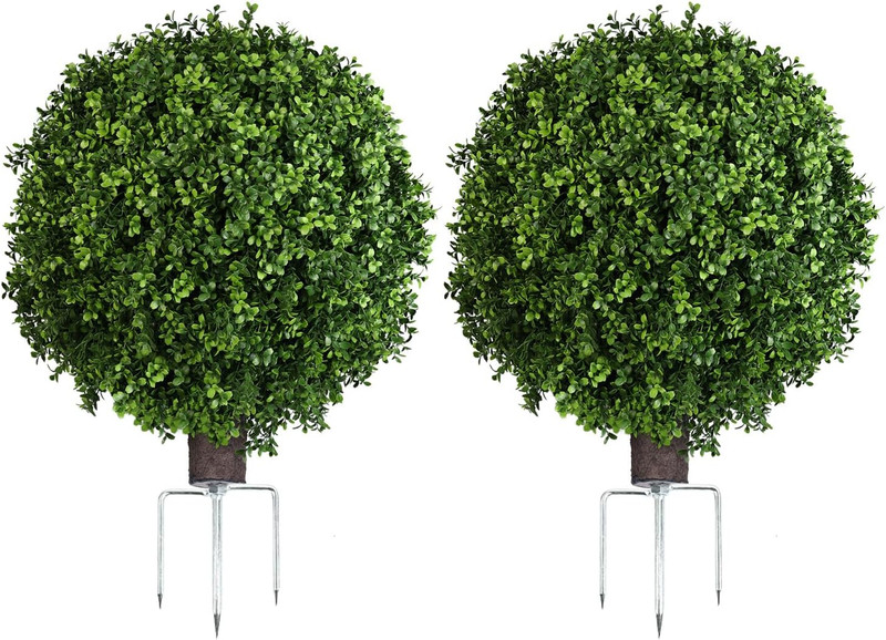 22″ Artificial Boxwood Ball Bush – Faux Greenery for Home & Garden Décor