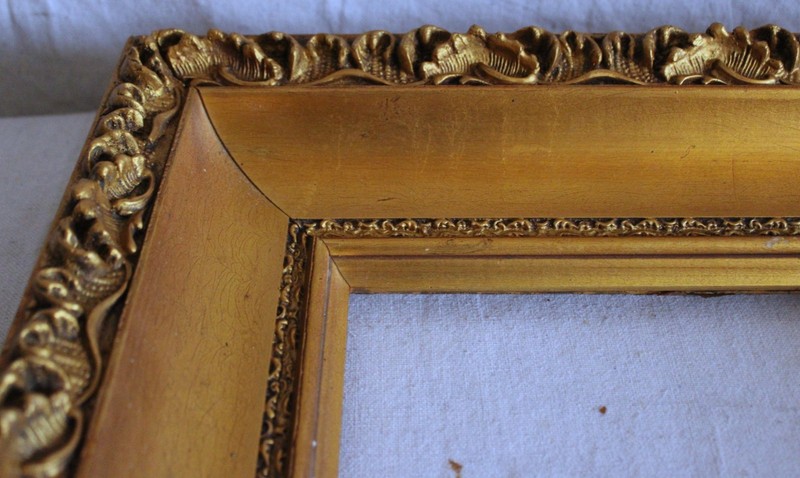 VINTAGE FITS 8 X 10 GOLD GILT PICTURE FRAME WOOD FINE ART VICTORIAN ORNATE DEEP gallery