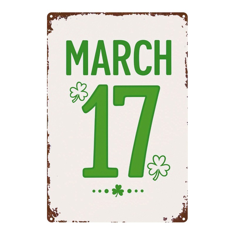 Metal Clover Sign Green 8×12 Inch Wall Art Decor