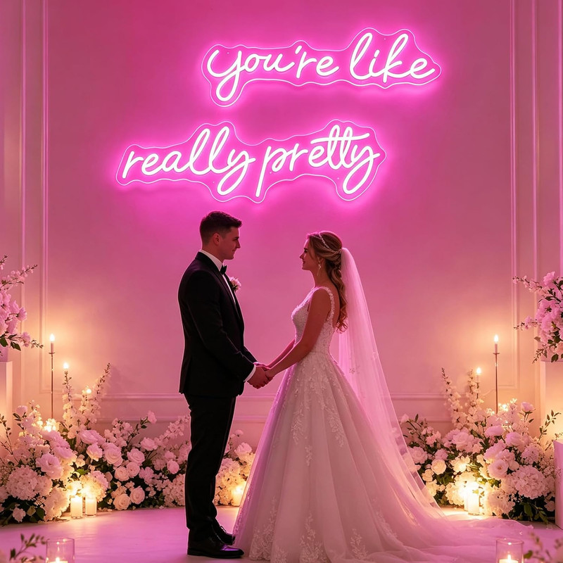 You'Re like Really Pretty Neon Signs for Wall Decor, 56.34 Inches Pink Light up gallery
