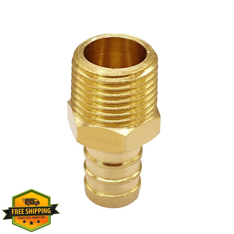 Joywayus Brass PEX Fitting 1/2" PEX x 3/8" NPT Male 5 Pk gallery