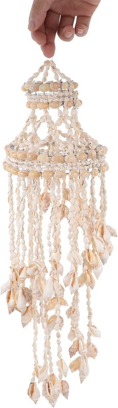1Pc Natural Seashell Wind Chime, Handmade Shell Chandelier Decor, Indoor Outdoor