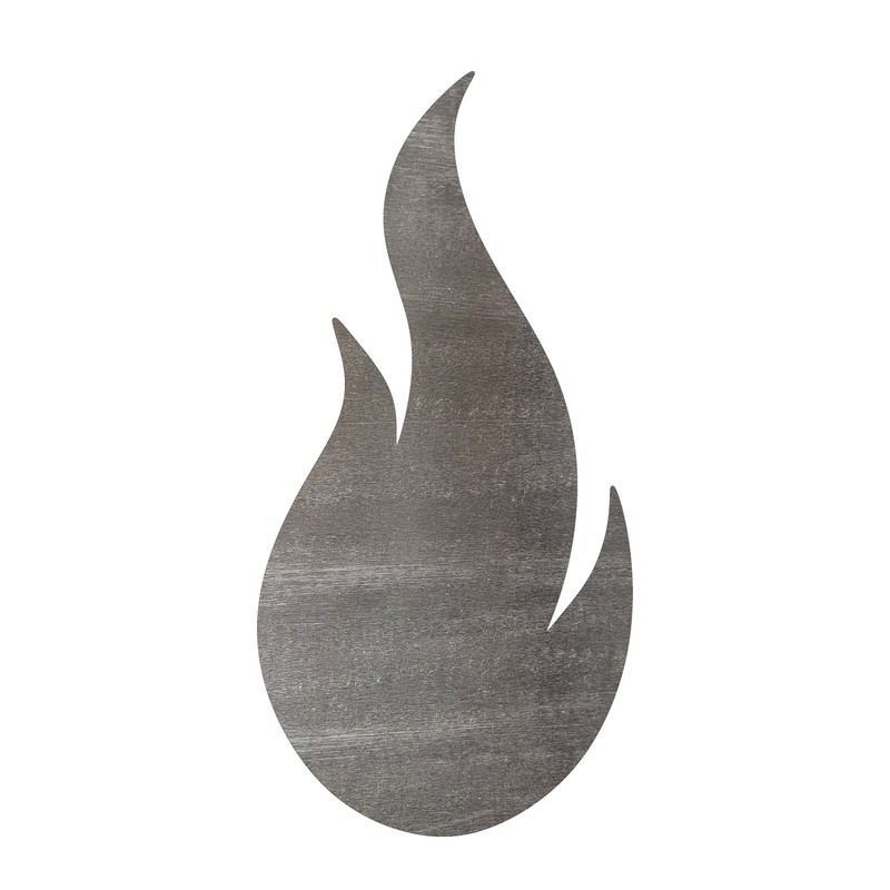 Flame Steel Cutout Shape, Raw Metal Wall Art and Craft Supply