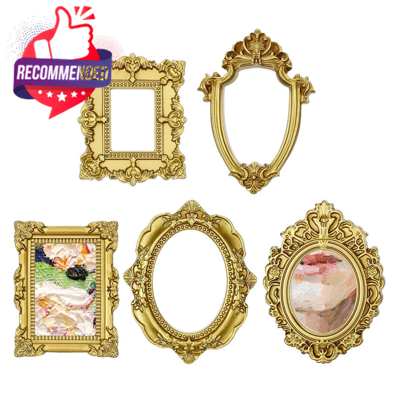 Vintage Resin Picture Frame 15 Pcs Mini Gold Baroque Small Antique Ornaments