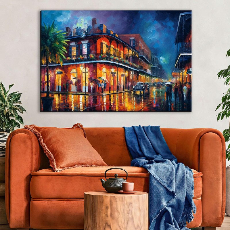 New Orleans Canvas Art French Quarter Bourbon Street Large Living Room Decor gallery
