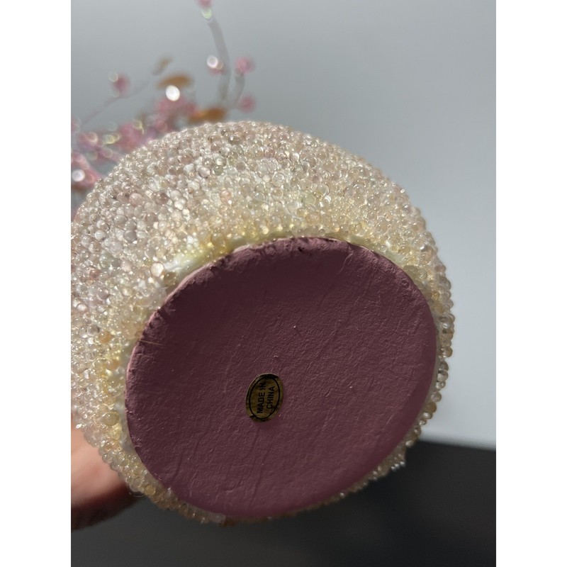 Pink Gold Beaded Cherry Blossom Tree Decor Artificial Floral Home Accent 12" gallery