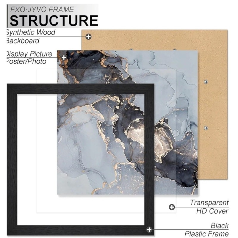 Black Picture Frames, 18" x 18" (Set of 9) by FXO·JYVO gallery