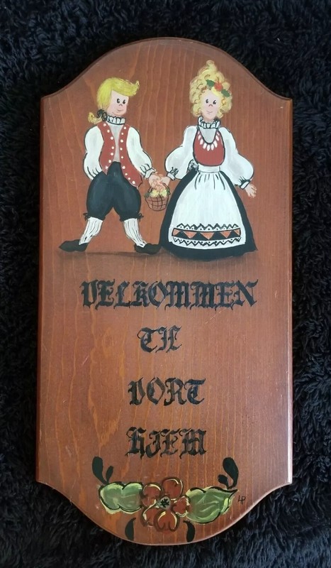 Norwegian Folk Art Wooden Sign Decor Welcome To Our Home Velkommen Til Vàre Hjem