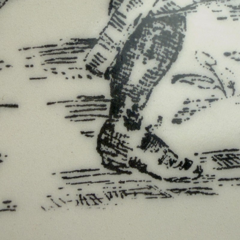 Black & White Toile Plate 9" Square Dish Pastoral Scene Decorative Ceramic gallery