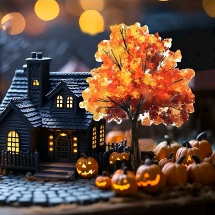 5 Pieces Mini Fall Maple Trees 2D 5 Size Autumn Artificial Miniature Trees Flat gallery