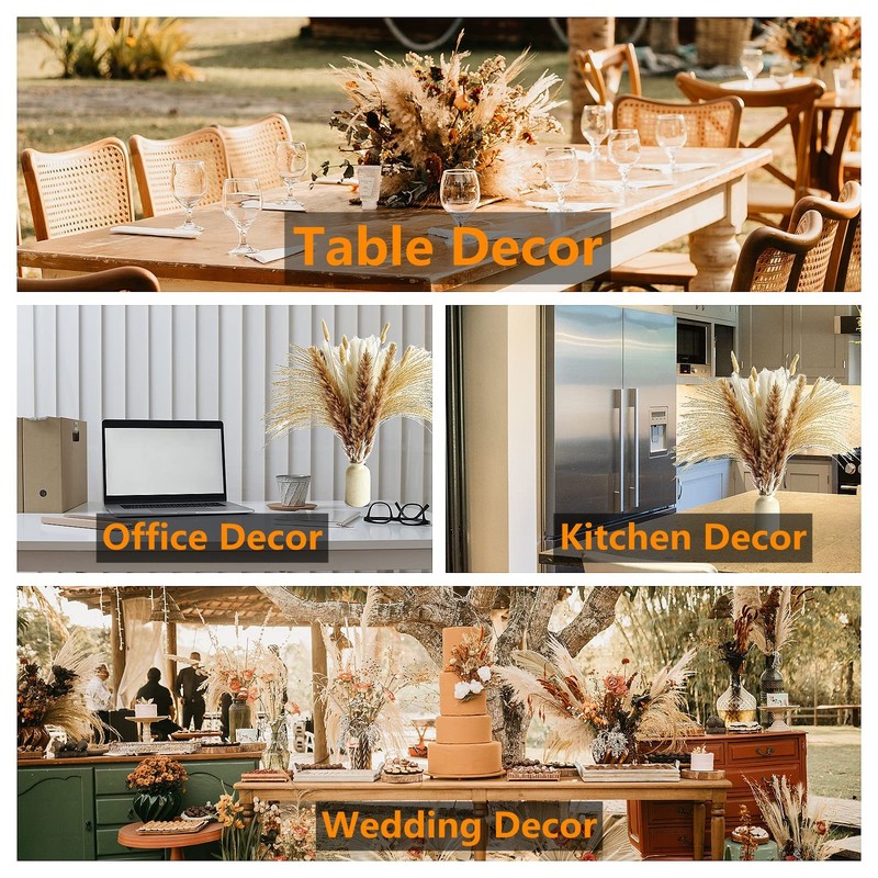 10 Stems 46" inch White Pampas Grass Decor Tall, Large Pompas Grass, Boho gallery