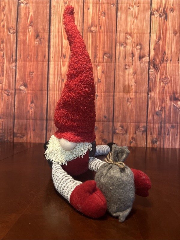 Rumple Sleepy Gnome Door Stopper Weighted Polyester Damaged See Pics Christmas