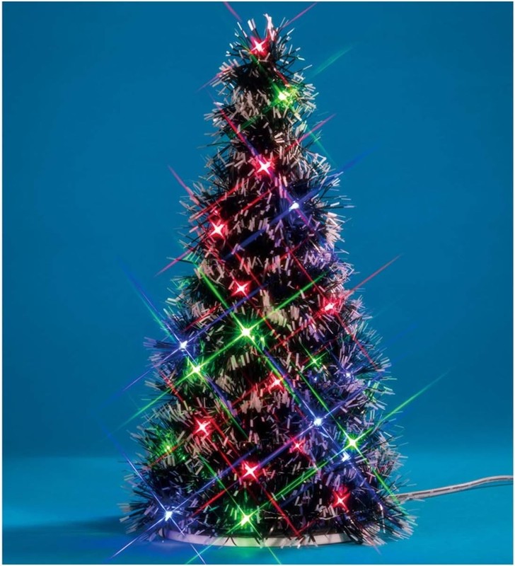 94522 Multi Light Fir Tree, Colorful Decorated Lights Up Miniature Tree, X’mas
