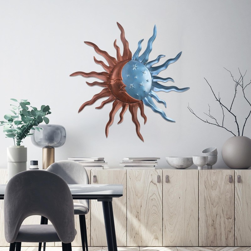 VZVXCC Metal Sun Outdoor Wall Art Decor30 Inch Larger Size Sun Outdoor Wall A... gallery