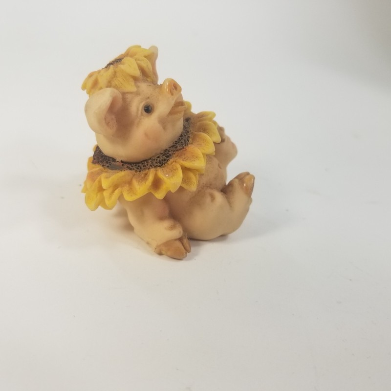 Pig Animal Model Figure Decoration Mini Sunflower Sitting Cute gallery