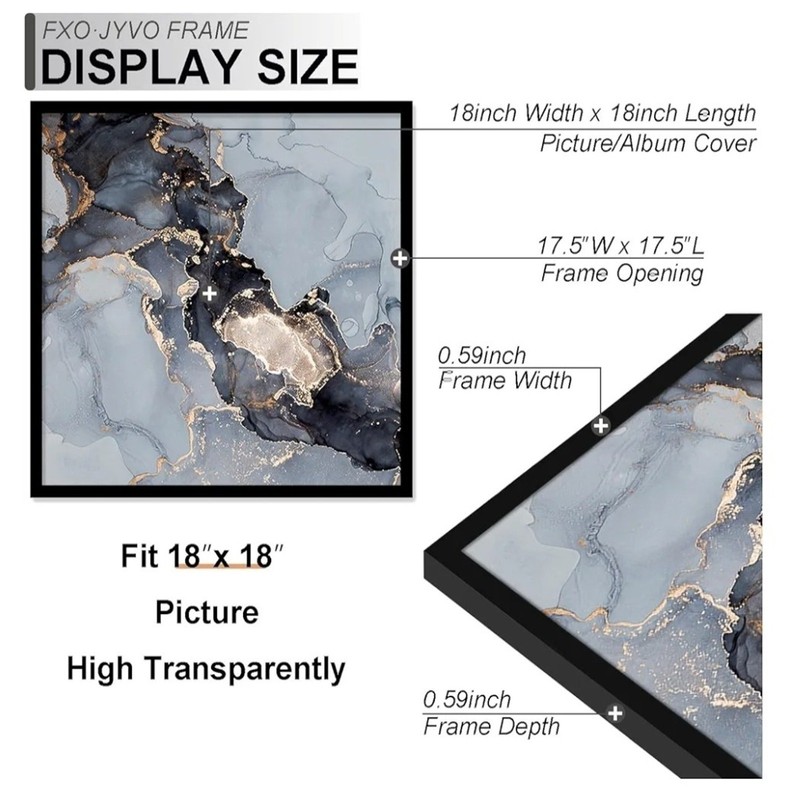 Black Picture Frames, 18" x 18" (Set of 9) by FXO·JYVO gallery