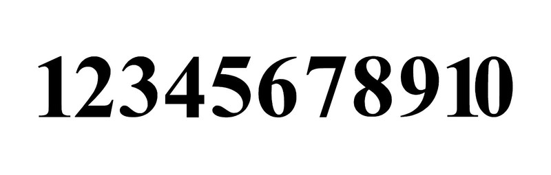 1-10 Numbers Matte Black Sticker Vinyl Decals 1″ – 10″ Set Of 10 (V652)