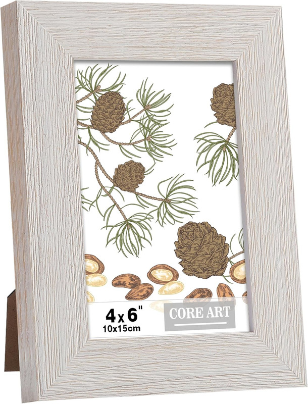 4×6 Picture Frame, Handmade Wood Rustic White Photo Frame, High Definition Semi-