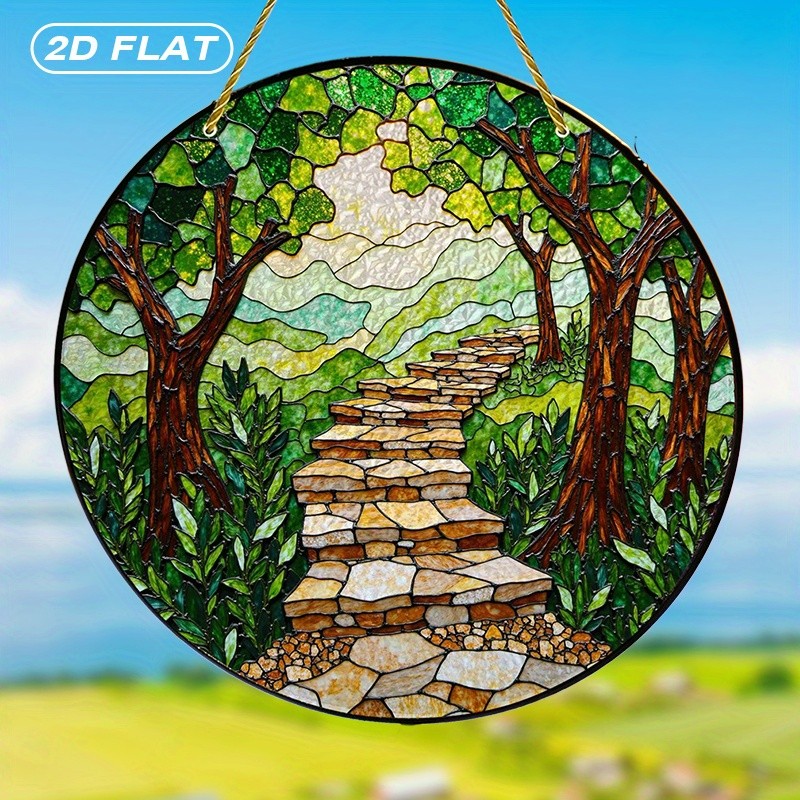 Stone Path Acrylic Suncatcher Glass Effect Garden Home Party Hanging Decor Gift gallery