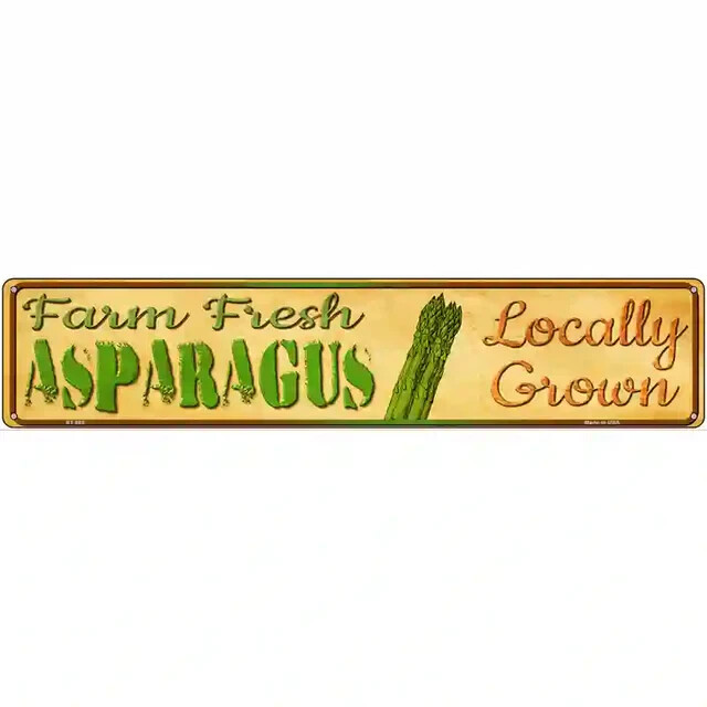 Farm Fresh Asparagus 3″x12″ metal street sign plaque Home Door Garage Wall