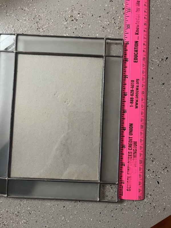 VTG Frosted Leaded Glass Picture Frame Vertical or Horizontal Holds 5x7 Photo gallery