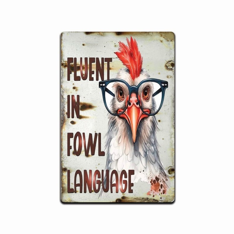 Chicken Coop Sign-Dear Chicken Mom-Funny Chicken Coop Fowl Language Sign-8 x 12″