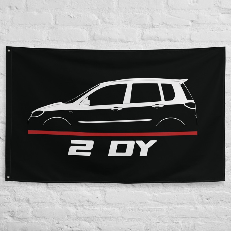2 DY 2003-2007 Car Flag 3x5ft Banner Auto Gear Garage Wall Decor Gift
