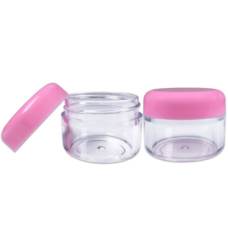 Beauticom 12x 30g/30ml Clear Jars w/ Pink Screw Cap for Powder, Makeup, Samples gallery
