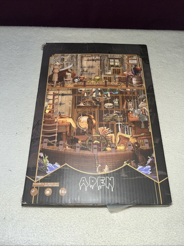 Book Nook Kit DIY 3D Pirate Ship Aden Miniature – Complete New (JTSL-16B Aden)