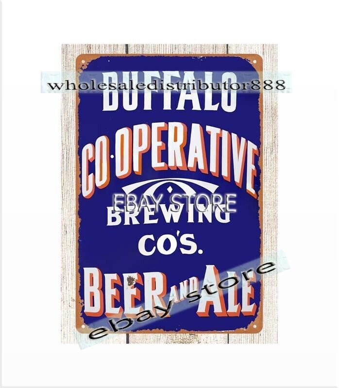 Buffalo cooperative brewery beer ale metal tin sign home tavern bars catalog