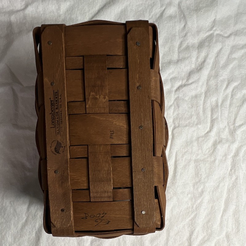 Longaberger Rectangular Woven Wood Basket Brown width 8 1/4x 5 1/2 h gallery