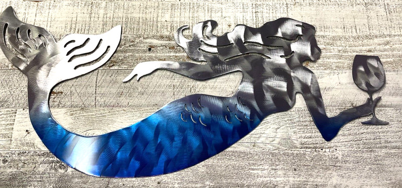 Drink like a Fish Mermaid - Metal Wall Art - Copper 36" x 15 1/2" Right Facing gallery